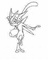 Greninja Ash Amphinobi Drawing Colouring Remarquable Canvas Pokémon sketch template