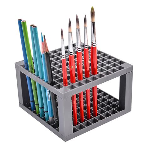 plastic pencil holder paint brushes  holes holder desk stand organizer  pencils markers