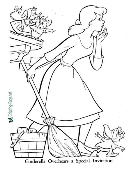 cinderella coloring pages  special invitation