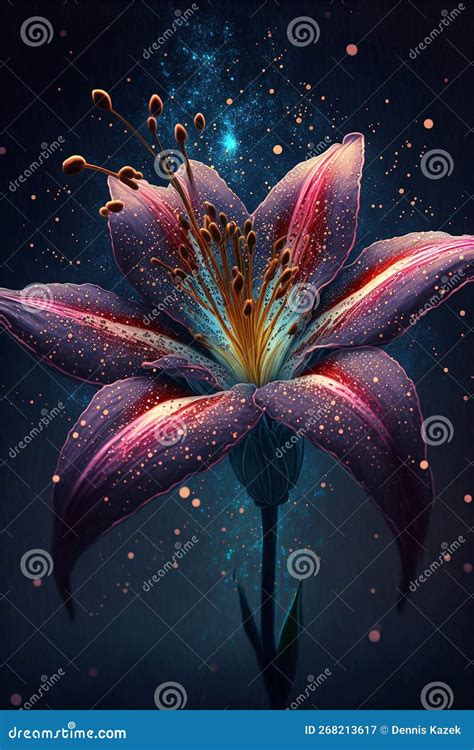 pink stargazer lily flower  night beautiful wallpaper  home art