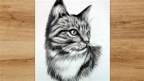 draw  realistic cat head