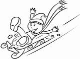 Coloring Pages Sledding Winter Printable Kids Library Clipart Print Line Color sketch template