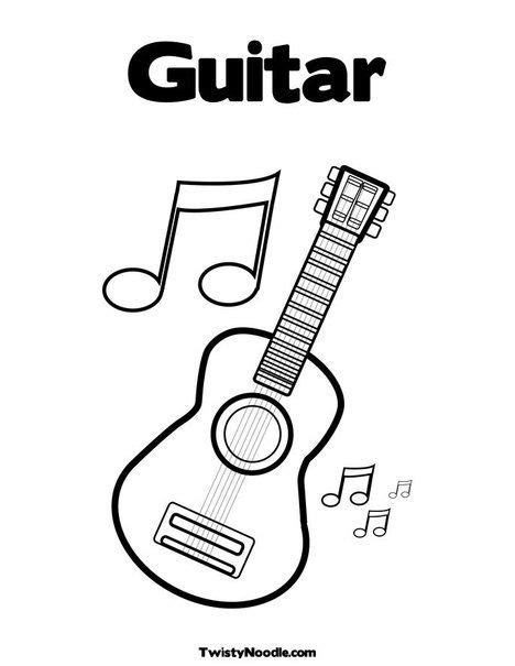 guitar coloring page  twistynoodlecom coloring pages pinterest