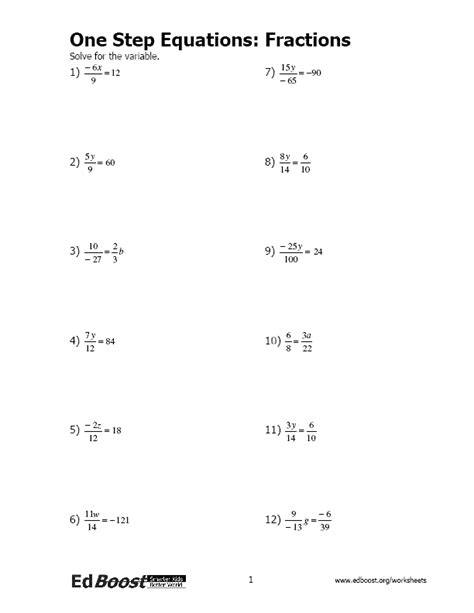 step equations  fractions