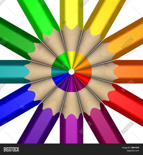 pencil color wheel image photo  trial bigstock