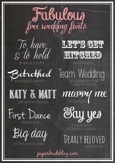 wedding fonts paper bride blog