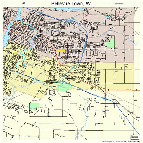 bellevue town wisconsin street map