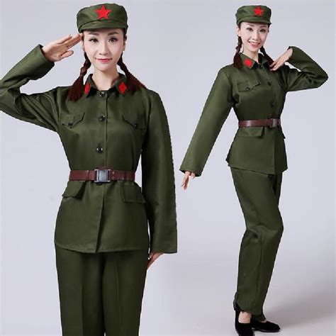 Army Green Suit Red Army Warrior Women Performance Wear