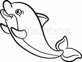 Dolphin Cute Coloring Pages Baby Cartoon Drawing Getdrawings Getcolorings Printable sketch template