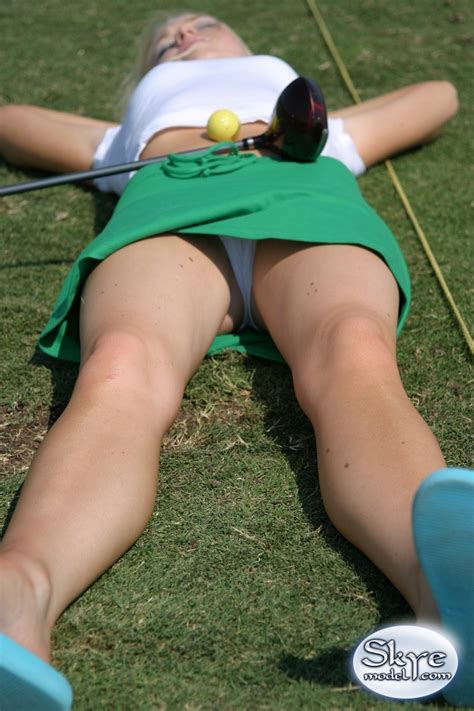 skye model is at the golf course showing off her tight