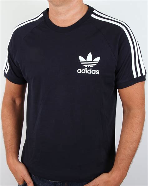 adidas originals retro  stripes  shirt navycaliforniatrefoiltee