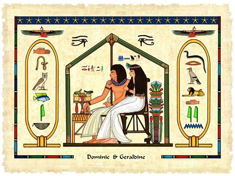 Egyptian Hieroglyphic Print Cartouches In Ancient Egyptian