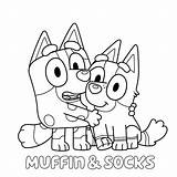 Bluey Coloring Coloriages Muffin sketch template
