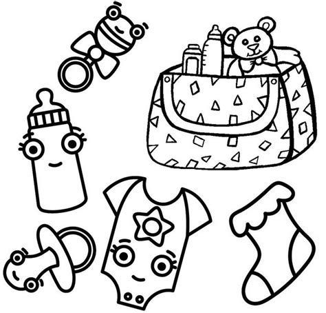 pin    baby accessories coloring pages