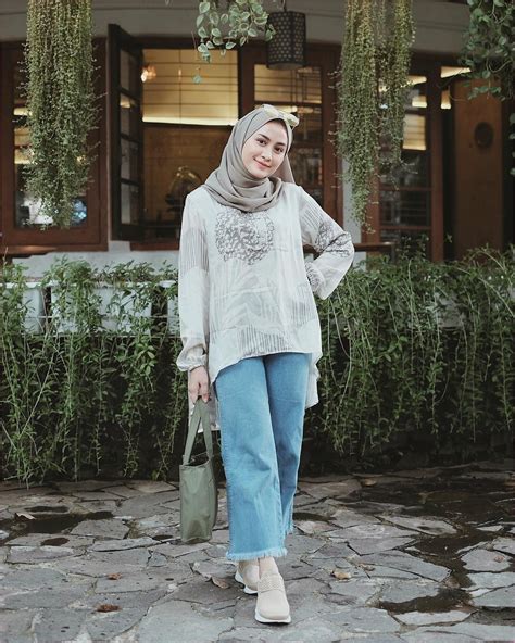 setelan model hijab casual  kuliah ala selebgram