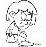 Sad Coloring Girl Cartoon Pages Crying Outline God Drink Spilled Print Clipart Colorear Over Gives Food Vector Para Boy Popular sketch template