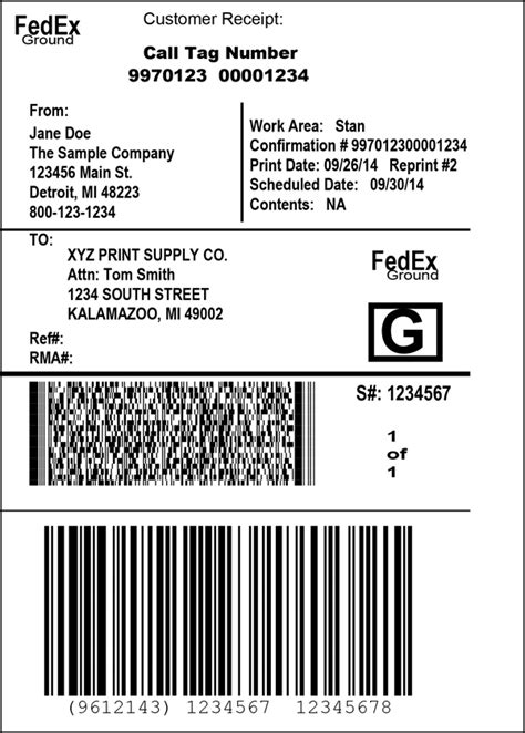 fedex tracking number  return label fedex ground tracking number  label image top