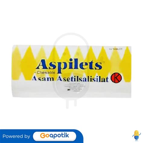 aspilets  mg box  tablet kegunaan efek samping dosis  aturan pakai