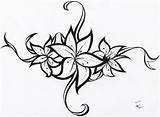 Tattoo Tribal Flower Flowers Drawings Clipart Drawing Tattoos Bunga Floral Cliparts Clip Tato Designs Gambar Library Stencils Vector Google Clker sketch template