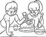 Cake Coloring Decorating Pages Kids Chocolate Two Netart Color sketch template