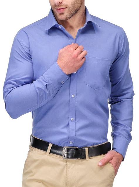 formals  koolpals cotton blend plain shirt office blue solid amazonin clothing