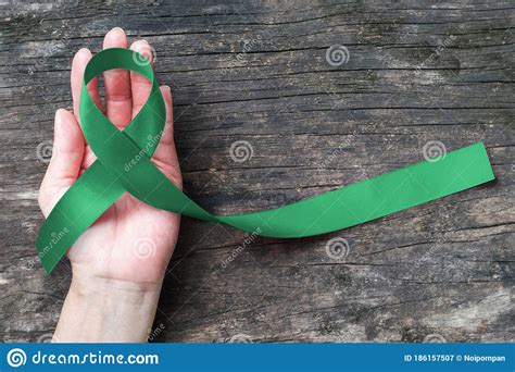 Liver Cancer Awareness Ribbon Emerald Green Color Ribbon