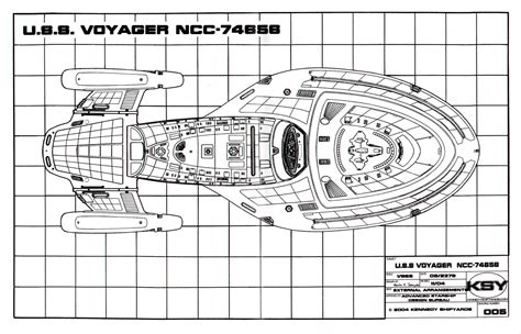 star trek blueprints intrepid class starship uss voyager ncc