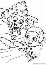 Coloring Bubble Guppies Colorear Pages Party Birthday sketch template