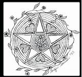 Coloring Pages Wiccan Wicca Pagan Pentagram Drawing Samhain Adults Printable Pentacle Color Colouring Mandala Getdrawings Drawings Getcolorings Children Symbols Jpeg sketch template