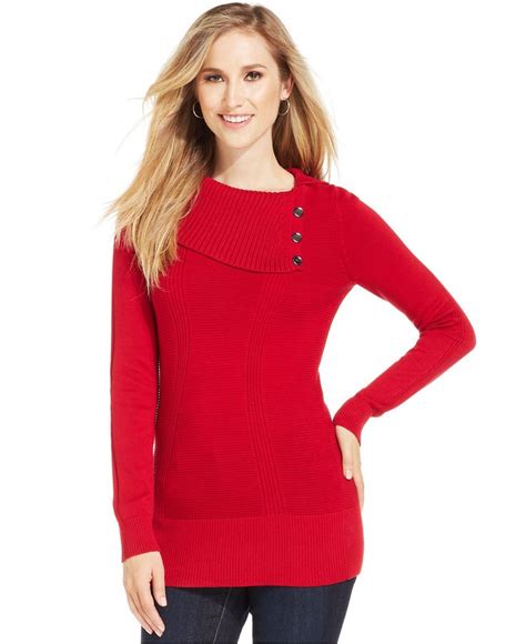 Style And Co Long Sleeve Ribbed Knit Sweater Sweaters Women Macys