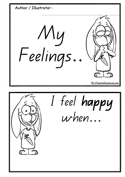 feelings book printable coloring pages