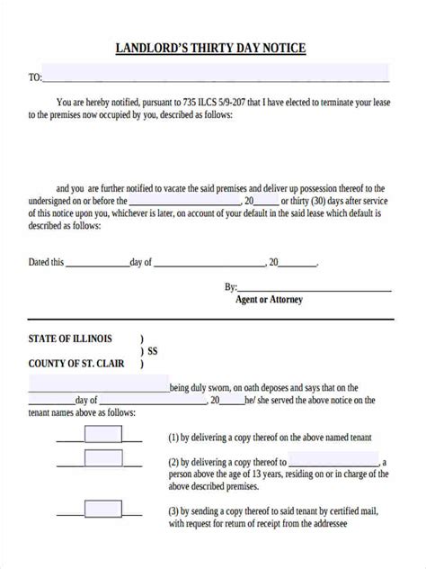 printable sample  day notice  vacate template form tenant  day