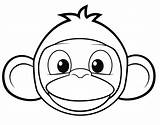 Monkey Face Coloring Template Clipart Cartoon Mask Drawing Pages Draw Animal Monkeys Drawings Clip Faces Cliparts Templates Colouring Printable Sheep sketch template