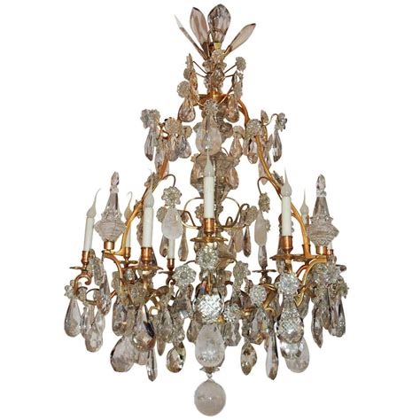 late 19th century rococo doré bronze and crystal large fifteen light