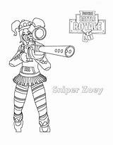 Fortnite Coloring Zoey Sniper Pages Printable Description sketch template
