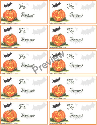 printable jack  lantern gift tags  halloween