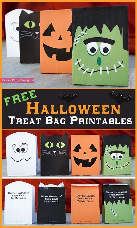halloween treat bags printables  press print party