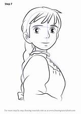 Sophie Howls Howl Drawingtutorials101 Ghibli Studio Ink Calcifer sketch template