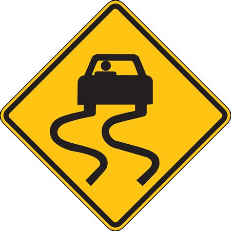 lyle slippery  wet traffic sign mutcd code