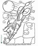 Pinocchio Coloring Pages Pleasure Island sketch template