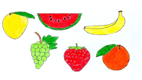 draw fruits easily fruit drawings  beginners youtube