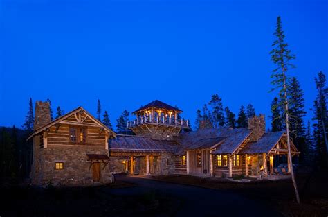 west inspired luxury rustic log cabin  big sky montana