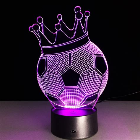 creative  illusion lamp led night lights football imperial crown design novelty acrylic