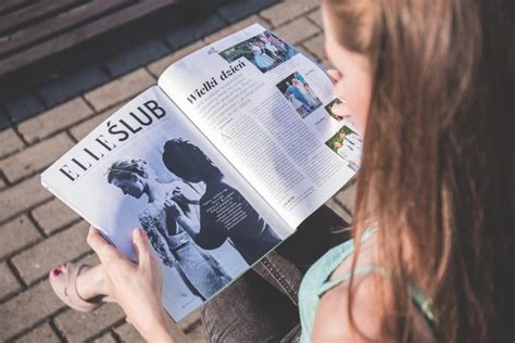 girl reading  magazine freestocksorg  stock photo