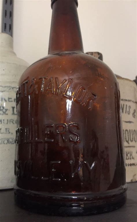 Wright And Taylor 1890s Amber Quart Whiskey Cork Bottle Louisville Kentucky