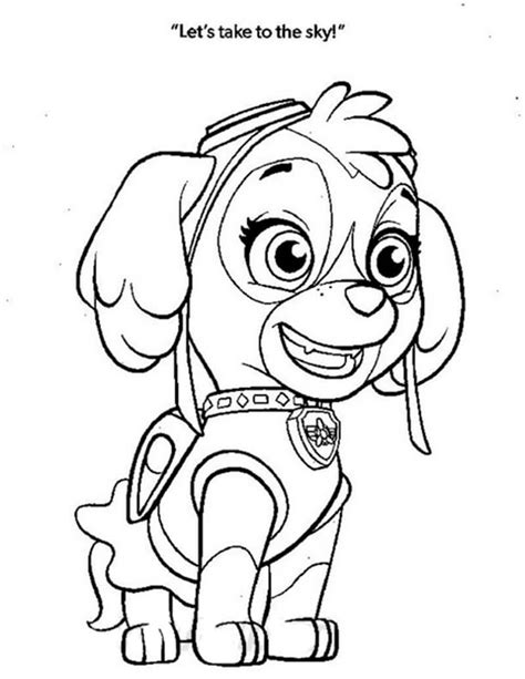 paw patrol skye coloring sky pages colouring sheets print  colorear