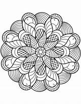 Mandala Coloring Flower Pages Kids sketch template