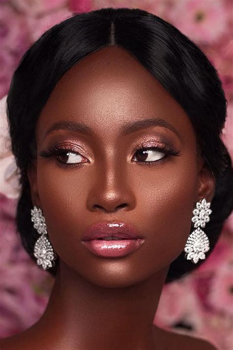 30 Black Bride Makeup Ideas Wedding Forward Dark Skin Makeup