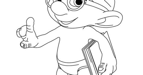 brainy smurf   book coloring page smurfs pinterest