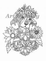 Dachshund Coloring Tattoo Book Single Color Beagle Consists Drawn Hand Adult Visit Pages Containing Choose Board Beautiful sketch template